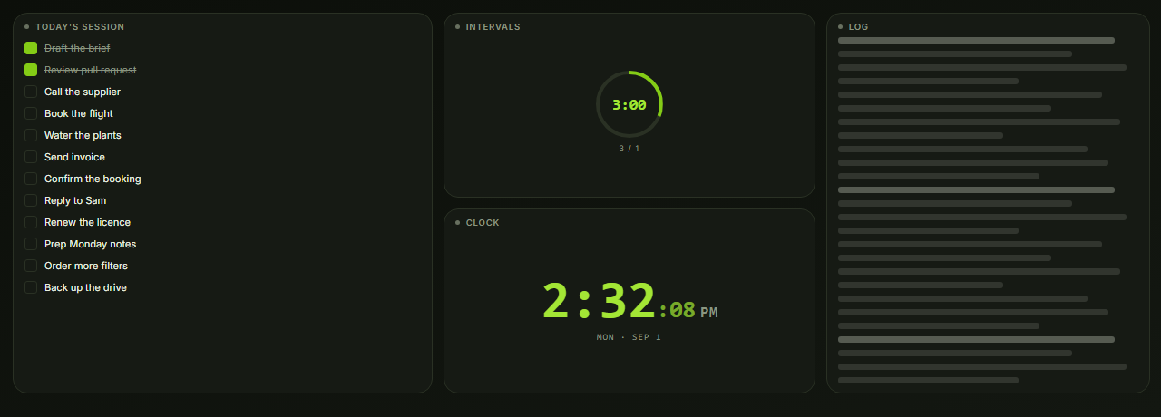 Fitness Log board preview